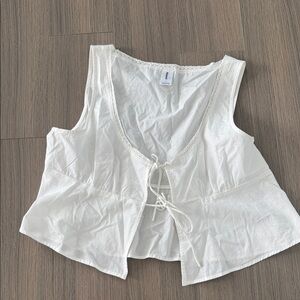 Abound White Tie-Front Blouse